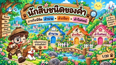 สื่อการสอนภาษาไทย นักสืบชนิดของคำ: คำนาม คำกริยา คำวิเศษณ์